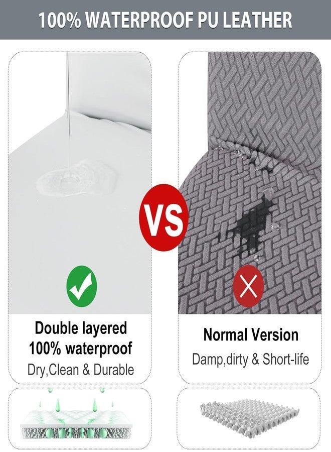 Lebaley غطاءان لكراسي البار من ليبالي، عبوة من قطعتين، مع مساند ظهر، مصنوعان من جلد البولي يوريثان المطاطي المقاوم للماء، مناسبان لكراسي البار ذات الارتفاع المناسب للطاولات المرتفعة (14-17 بوصة)، قابلان للإزالة والغسل، مناسبان للمطابخ والحانات والمقاهي، لون أبيض - Image 3